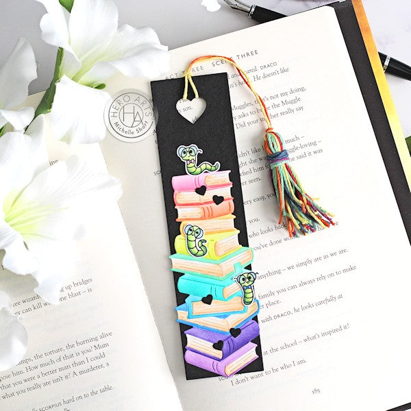 Paint Splatter Print and Tassel Handmade Bookmark for Book Lover