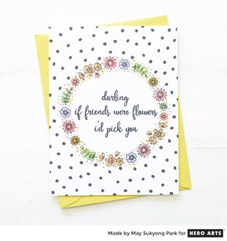 One Layer Floral Wreath Card