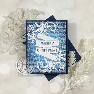Emboss Resist Christmas Card with Snowflakes