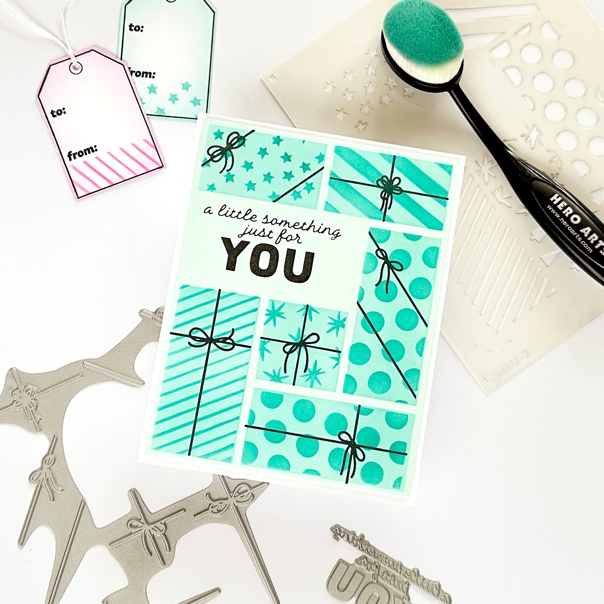 Hero Arts Wrap it Up Letterpress + Foil Plates with Placement
