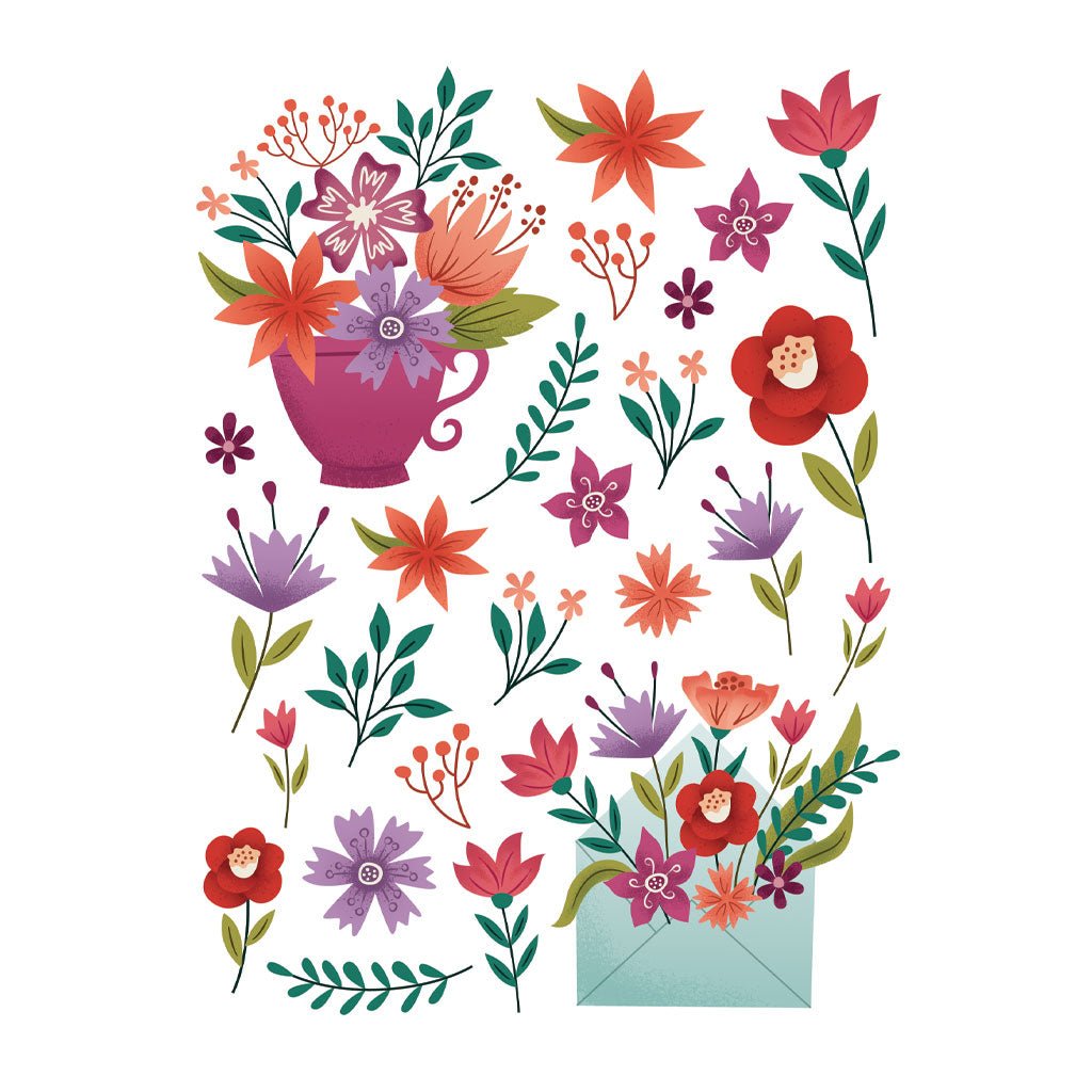 Colorful Florals Hero Transfers – Hero Arts, image size:1024x1024