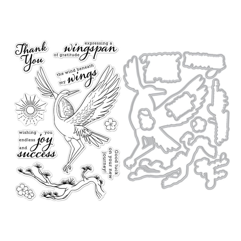 Crane Wishes Stamp Cut Hero Arts Crane wishes stamp cut hero arts