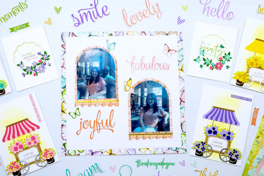 Colorful Flower Carts and Butterflies With the Simple Vintage Flower Shoppe Collection