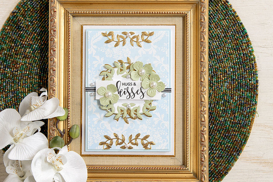 Inlaid Die-Cutting: Hugs & Kisses with Border Flowers