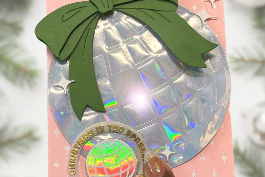 holographic disco ball card