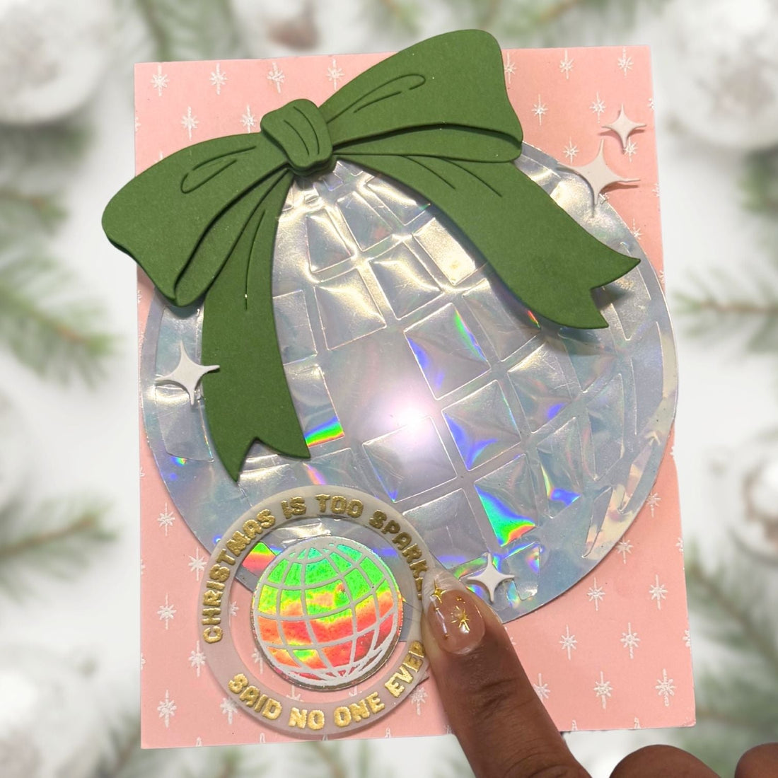 holographic disco ball card