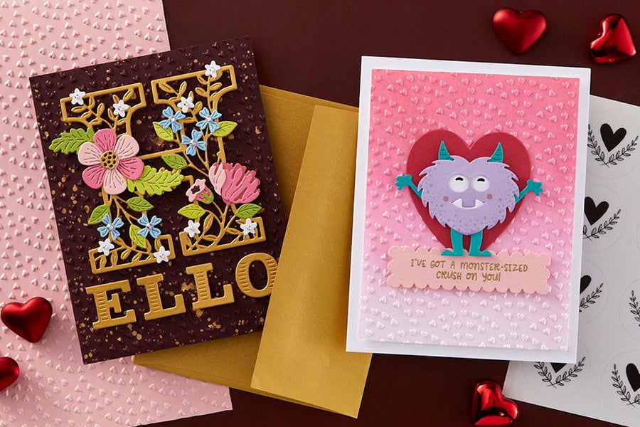 December 2024 3D Embossing Folder of the Month Preview & Tutorials – Tiny Heart Scallop