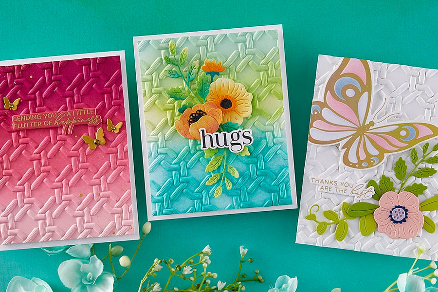 January 2025 3D Embossing Folder of the Month Preview & Tutorials – Stylized Lattice
