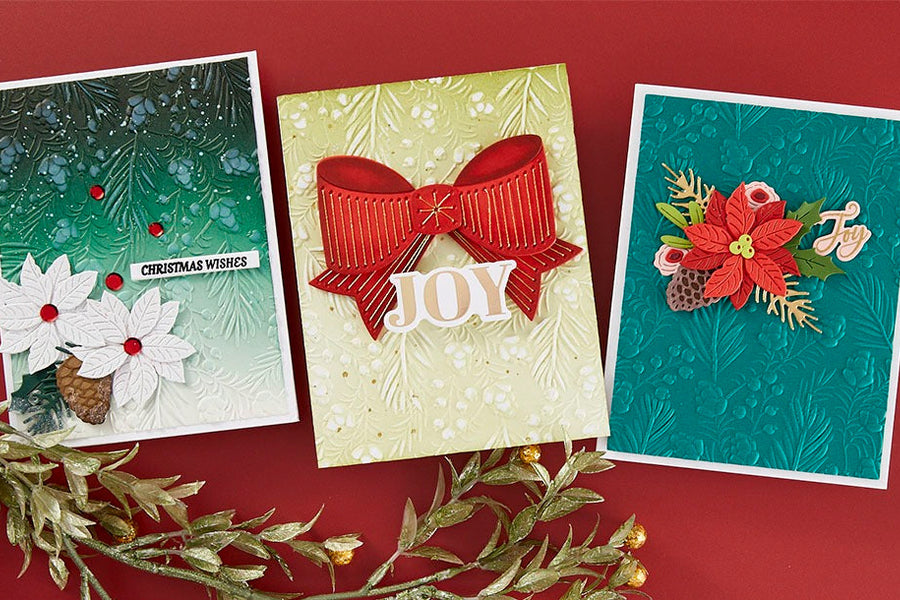 July 2024 3D Embossing Folder of the Month Preview & Tutorials – Pine Cones & Berries