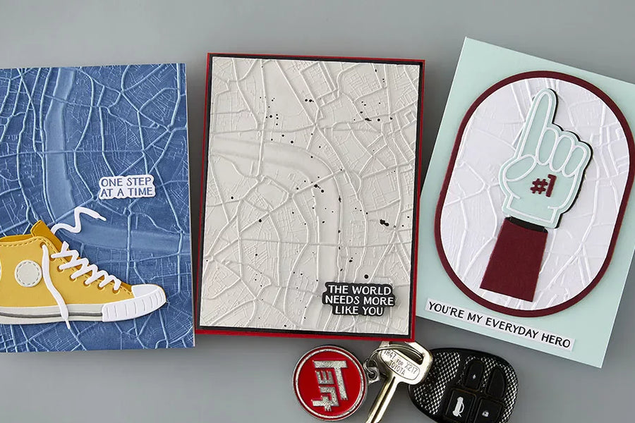 March 2026 3D Embossing Folder of the Month Preview & Tutorials – Urban Grid