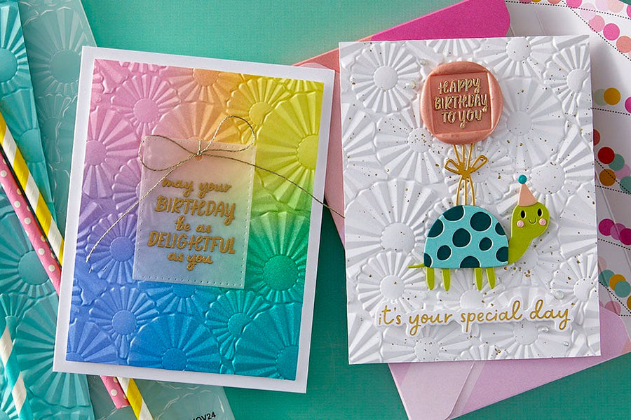 November 2024 3D Embossing Folder of the Month Preview & Tutorials – Rosette Burst