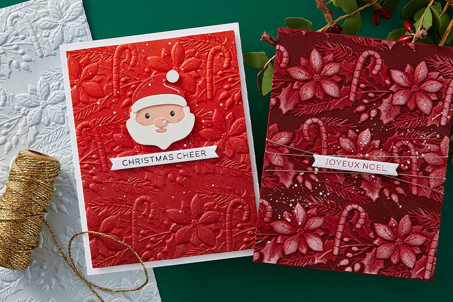 October 2024 3D Embossing Folder of the Month Preview & Tutorials – Joyful Candy Canes