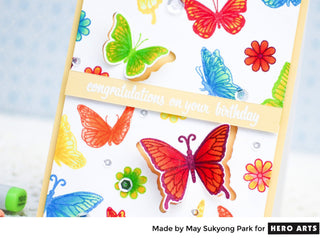Video: Butterfly Birthday Card using Colored Stamping (+Ink Pad Organization Tips)