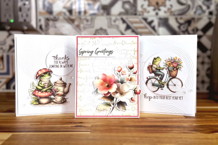 Clean and Simple Cards with Rub-On Transfers and Embossing Folders