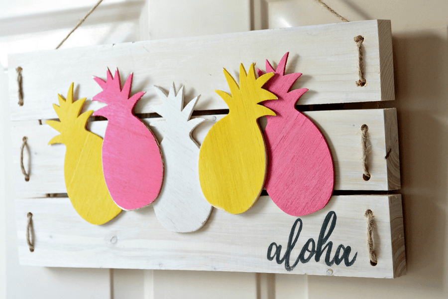 Fun and Easy Aloha Sign with Balsa Wood Pineapples