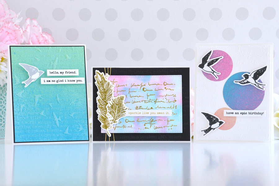Easy and Inky Cards with the Collaged Birds Collection