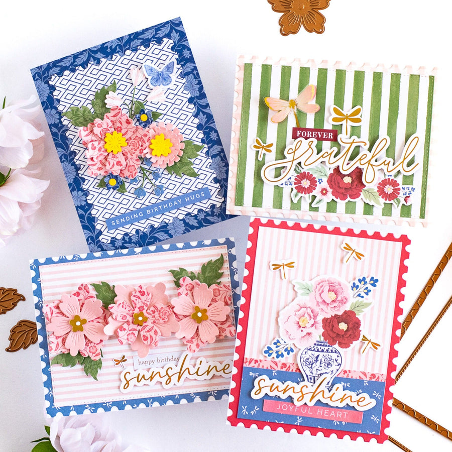 Four Die Cut Cards with the Bayfair collection