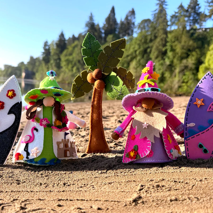 Summer Felt Gnome, Palm Tree & Surfboard Décor with Fergus Dies