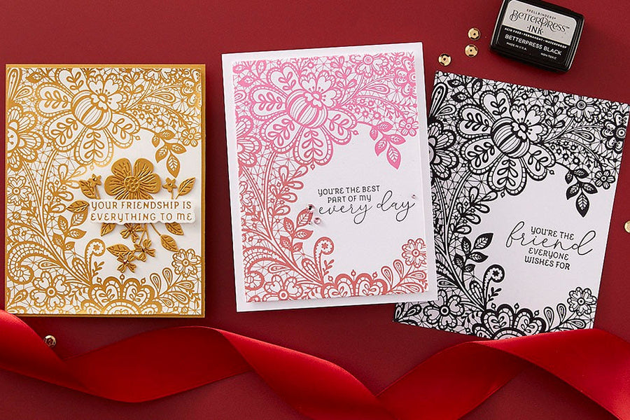 December 2024 BetterPress Plate of the Month Preview & Tutorials – Friendship Lace