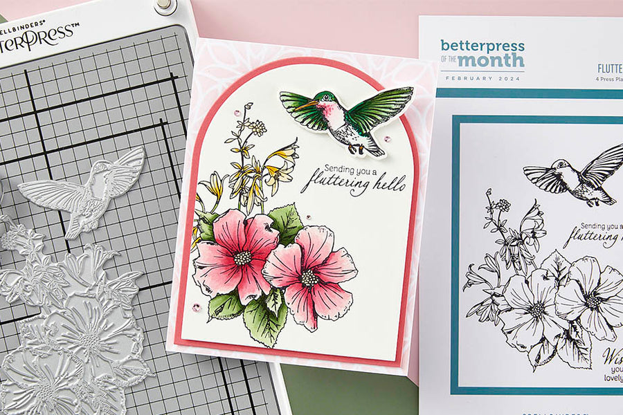 February 2024 BetterPress Plate of the Month Preview & Tutorials – Flutter Into Spring