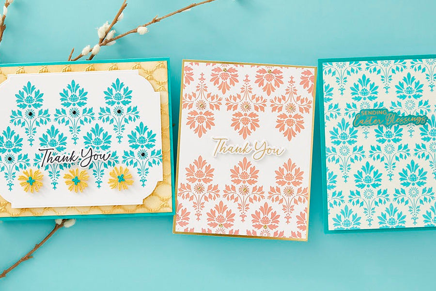February 2025 BetterPress Plate of the Month Preview & Tutorials – Luxe Damask
