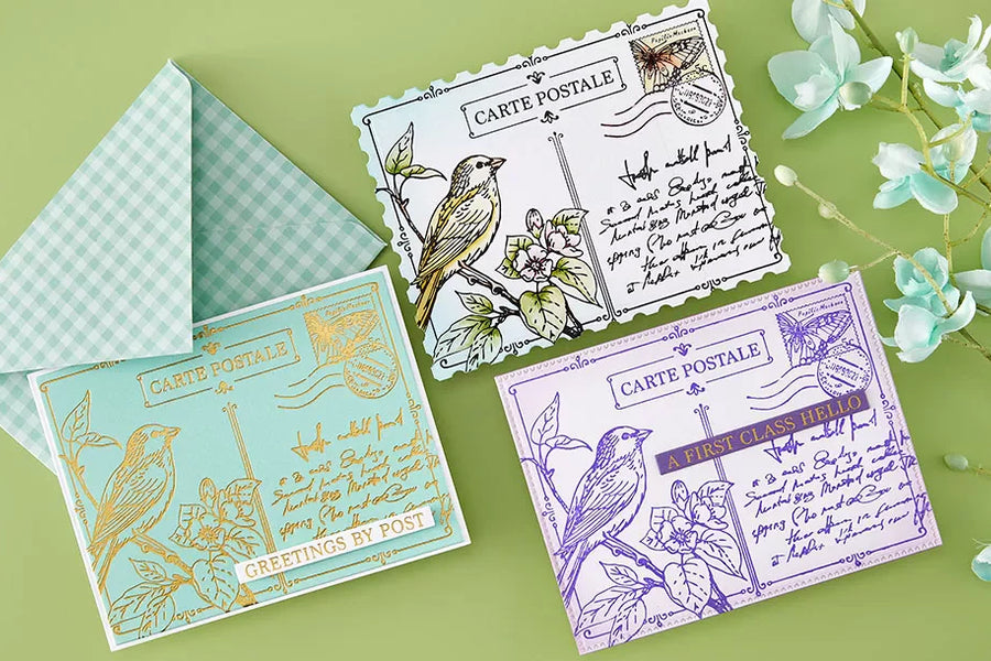 January 2026 BetterPress & Foil Plate of the Month Preview & Tutorials – Post Card Hello