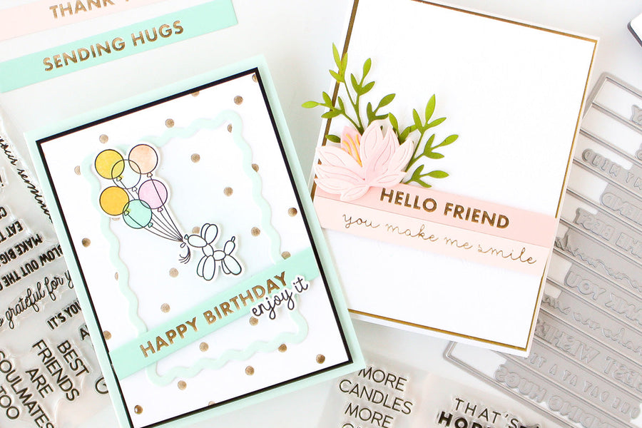 say it with style birthday balloon and floral friend cards