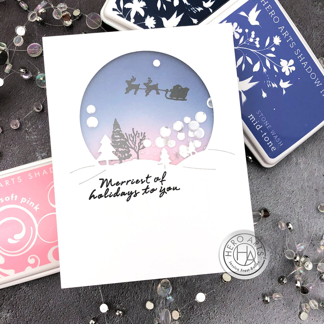 Clean and Simple Ink-Blended Christmas Shaker