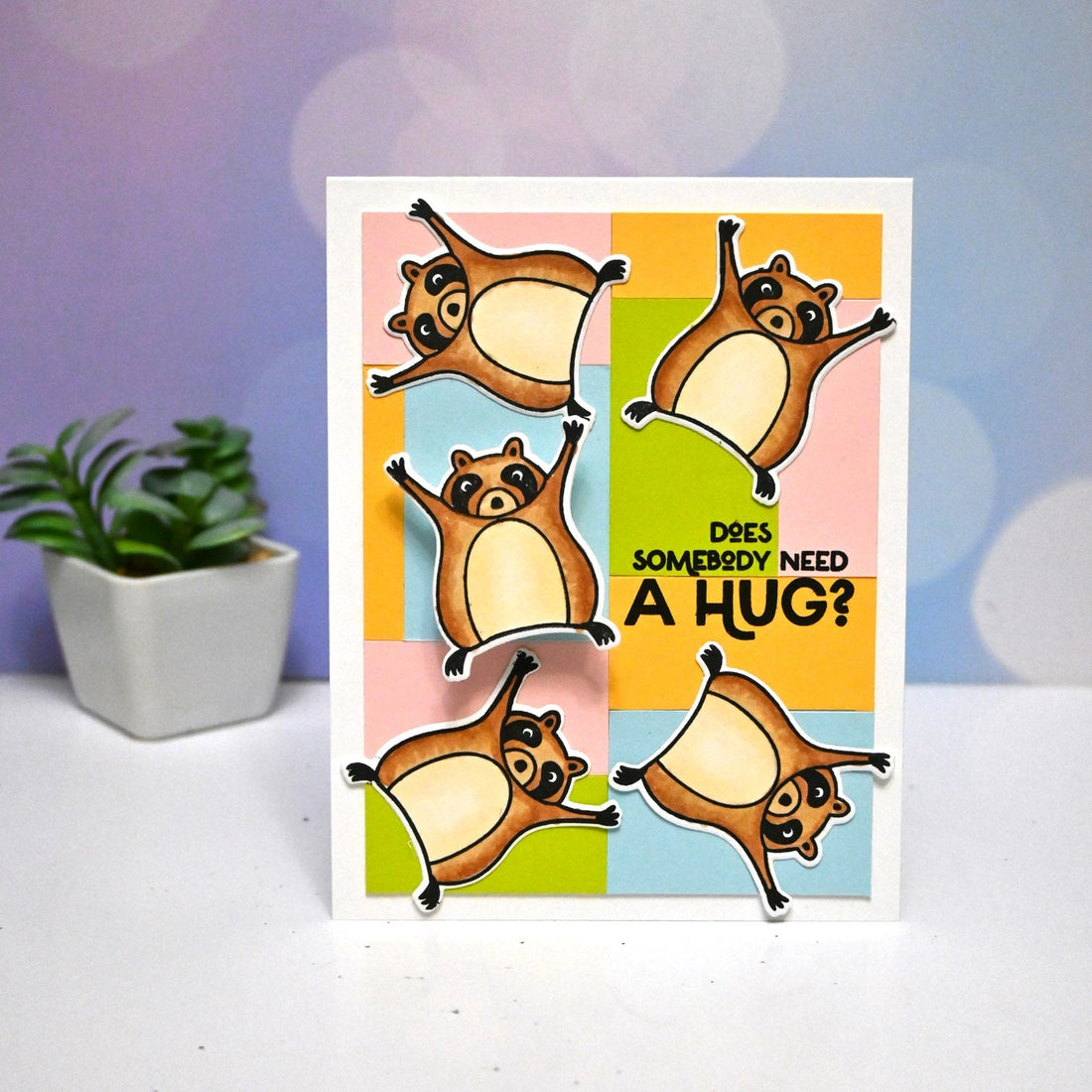 Fun card with Racoons