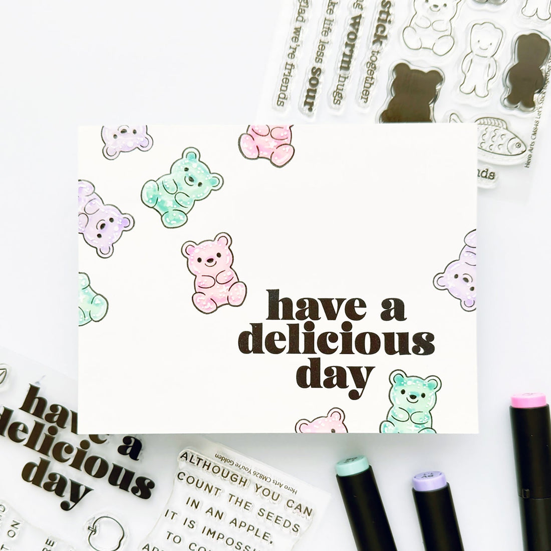 candy coated bear card