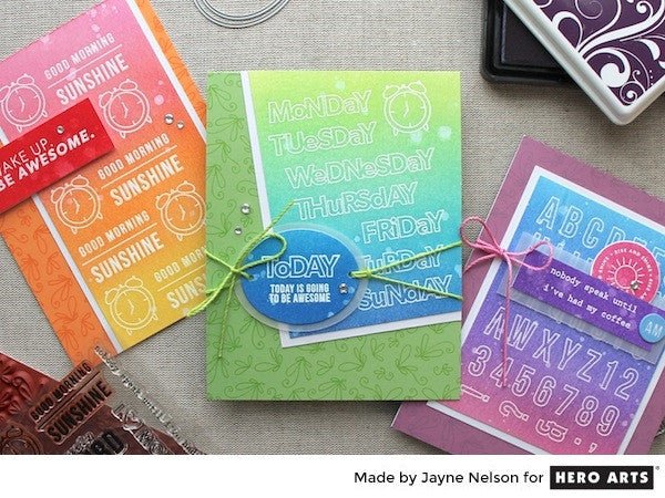 Colorful Backgrounds with Clearly Kelly Stamps - Hero Arts