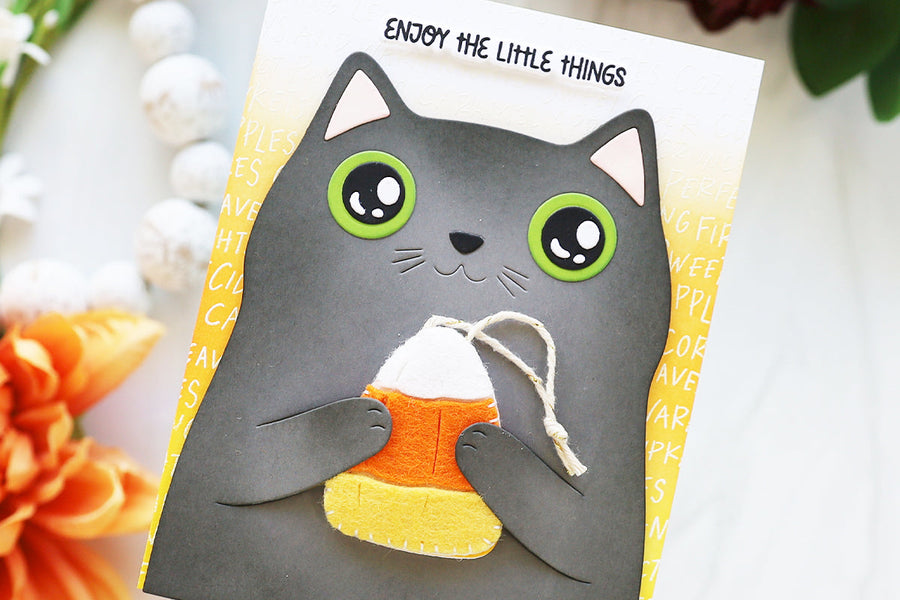 kitty squeezer card with cozy season collection