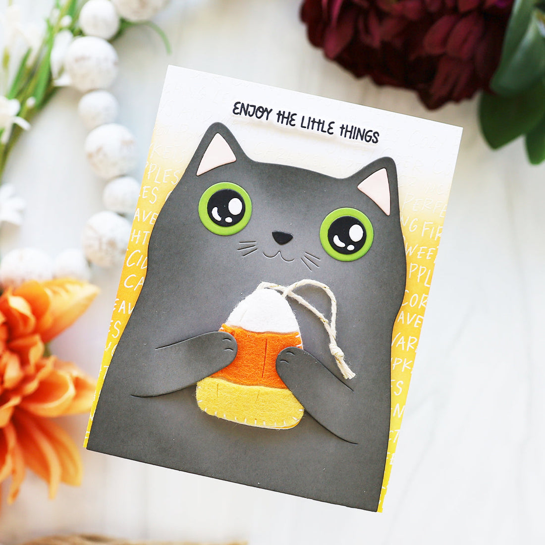 kitty squeezer card with cozy season collection