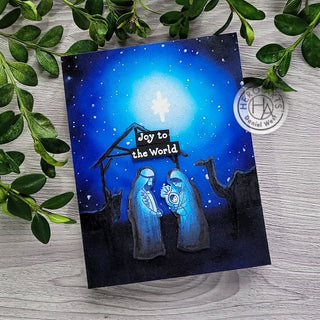 Creating a Nighttime Scene with Alcohol Markers and the Floral Nativity Stamp Set - Hero Arts