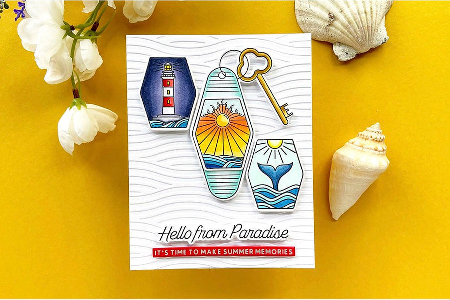June 2024 Clear Stamp + Die of the Month Preview & Tutorials – Paradise Resort