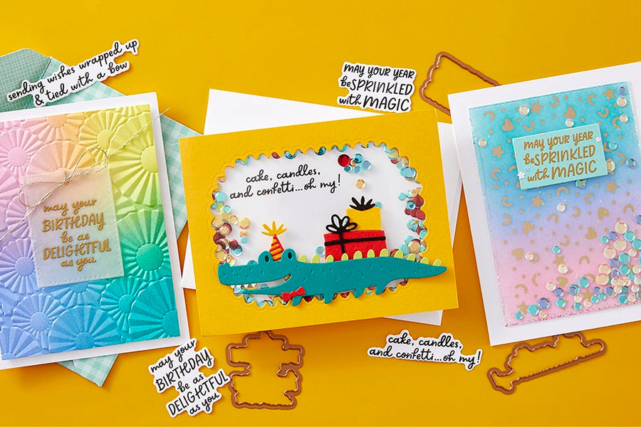 November 2024 Clear Stamp + Die of the Month Preview & Tutorials – Confetti Wishes