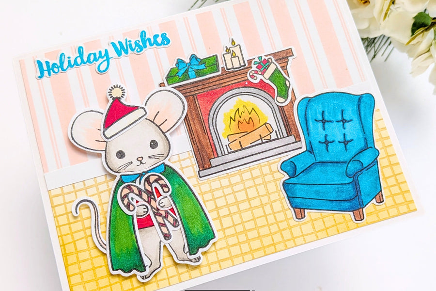 Mix and Match Stamp Sets to Create a Cozy Holiday Scene
