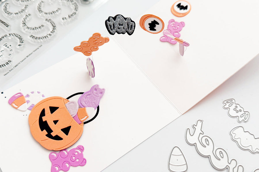 beary sweet halloween pop up card