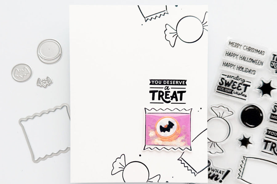beary sweet halloween candy wrapper shaker card