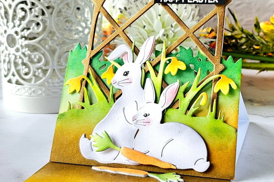 Easter Rabbits Easel Card