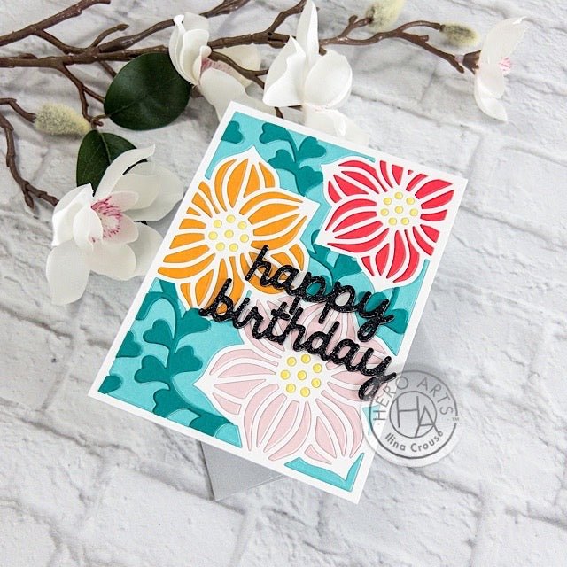 Die Cut Floral Birthday - Hero Arts