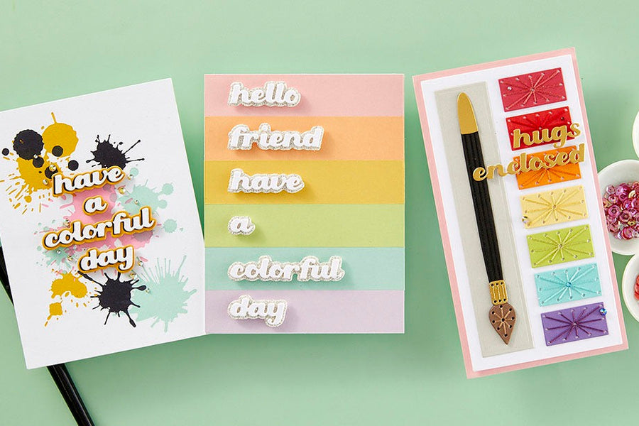 August 2024 Small Die of the Month Preview & Tutorials – Colorful Expressions Sentiments