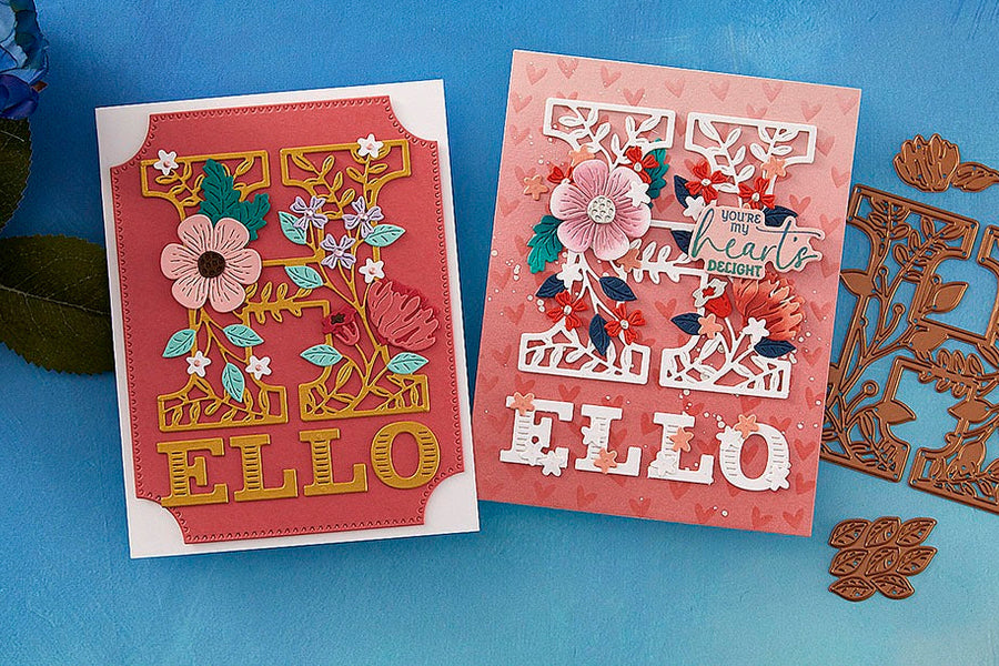 December 2024 Small Die of the Month Preview & Tutorials – Blooming Hello