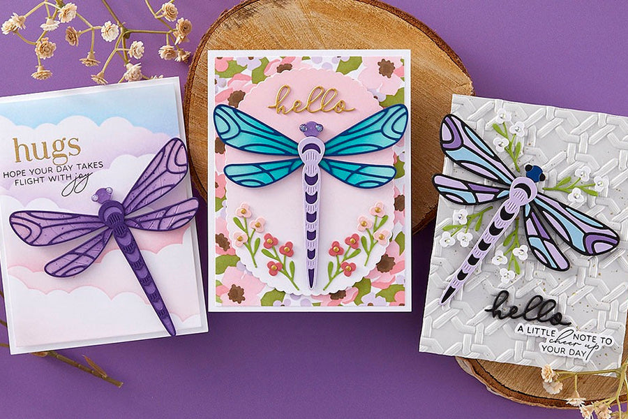 January 2025 Small Die of the Month Preview & Tutorials – Soaring Dragonfly