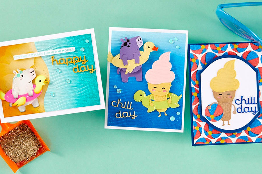 June 2024 Small Die of the Month Preview & Tutorials – Summertime Wade Pool