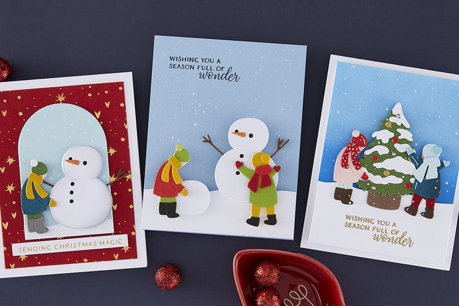 October 2025 Small Die of the Month Preview & Tutorials – Snow Day Friends