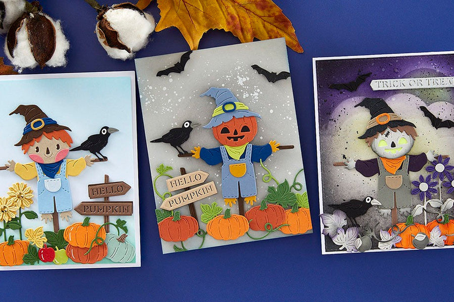 September 2024 Small Die of the Month Preview & Tutorials – Autumn Scare Crow