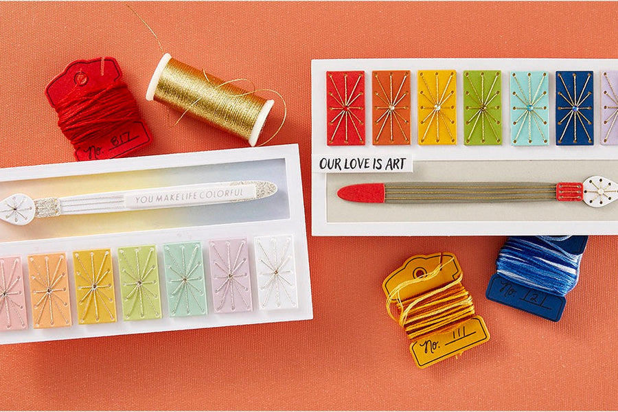 August 2024 Stitching Die of the Month Preview & Tutorials – Stitched Colorful Palette