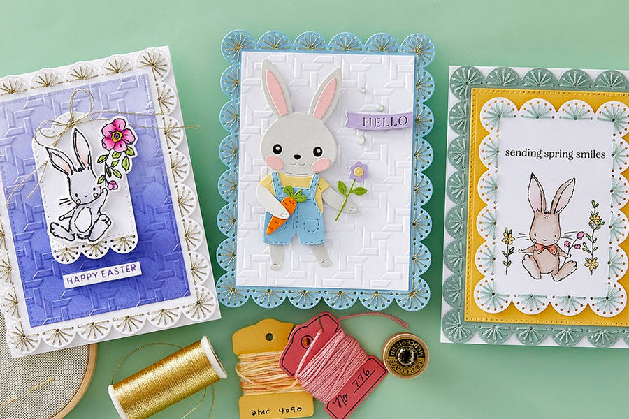 February 2025 Stitching Die of the Month Preview & Tutorials – Stitched Scallop Card Front & Tag
