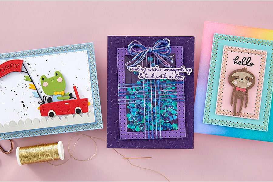 November 2024 Stitching Die of the Month Preview & Tutorials – Cross Stitch Nested Card Front & Tag